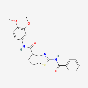 2-benzamido-N-(3,4-dimethoxyphenyl)-5,6-dihydro-4H-cyclopenta[d]thiazole-4-carboxamide