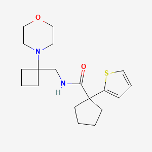 molecular formula C19H28N2O2S B2905820 N-{[1-(morpholin-4-yl)cyclobutyl]methyl}-1-(thiophen-2-yl)cyclopentane-1-carboxamide CAS No. 2380083-94-1