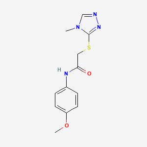 molecular formula C12H14N4O2S B2905860 N-(4-methoxyphenyl)-2-[(4-methyl-4H-1,2,4-triazol-3-yl)sulfanyl]acetamide CAS No. 298215-20-0