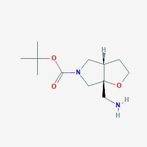 molecular formula C12H22N2O3 B2905861 rac-tert-butyl(3aR,6aS)-6a-(aminomethyl)-hexahydro-2H-furo[2,3-c]pyrrole-5-carboxylate,trans CAS No. 2490322-88-6