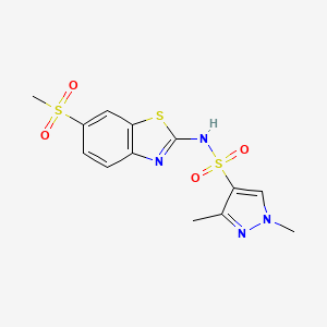 1,3-dimethyl-N-(6-(methylsulfonyl)benzo[d]thiazol-2-yl)-1H-pyrazole-4-sulfonamide