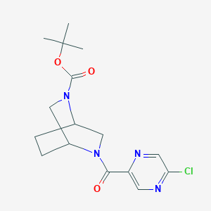 molecular formula C16H21ClN4O3 B2905879 Tert-butyl 5-(5-chloropyrazine-2-carbonyl)-2,5-diazabicyclo[2.2.2]octane-2-carboxylate CAS No. 2408965-57-9