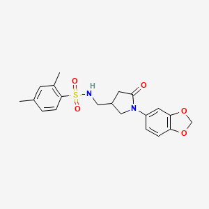 N-((1-(benzo[d][1,3]dioxol-5-yl)-5-oxopyrrolidin-3-yl)methyl)-2,4-dimethylbenzenesulfonamide