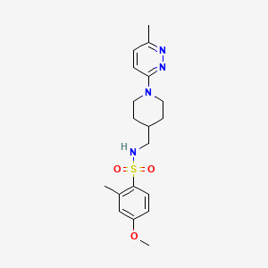 molecular formula C19H26N4O3S B2905940 4-methoxy-2-methyl-N-((1-(6-methylpyridazin-3-yl)piperidin-4-yl)methyl)benzenesulfonamide CAS No. 1797123-76-2