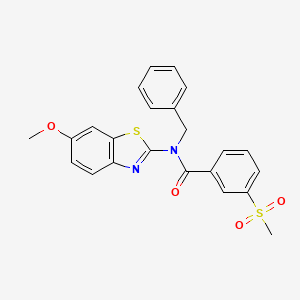 molecular formula C23H20N2O4S2 B2905948 N-benzyl-3-methanesulfonyl-N-(6-methoxy-1,3-benzothiazol-2-yl)benzamide CAS No. 941967-46-0