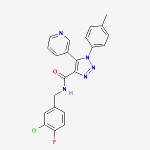 molecular formula C22H17ClFN5O B2905968 N-[(3-chloro-4-fluorophenyl)methyl]-1-(4-methylphenyl)-5-(pyridin-3-yl)-1H-1,2,3-triazole-4-carboxamide CAS No. 1207027-36-8