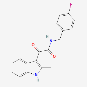 molecular formula C18H15FN2O2 B2905996 N-[(4-fluorophenyl)methyl]-2-(2-methyl-1H-indol-3-yl)-2-oxoacetamide CAS No. 852368-87-7
