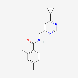 molecular formula C17H19N3O B2905999 N-[(6-cyclopropylpyrimidin-4-yl)methyl]-2,4-dimethylbenzamide CAS No. 2195877-23-5