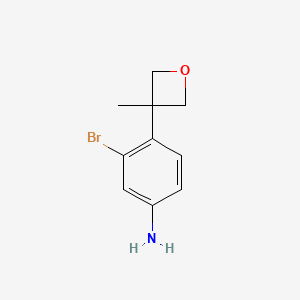 molecular formula C10H12BrNO B2906064 3-Bromo-4-(3-methyloxetan-3-yl)aniline CAS No. 945244-28-0