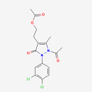 2-[1-acetyl-2-(3,4-dichlorophenyl)-5-methyl-3-oxo-2,3-dihydro-1H-pyrazol-4-yl]ethyl acetate