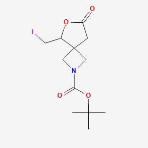 molecular formula C12H18INO4 B2906103 Tert-butyl 5-(iodomethyl)-7-oxo-6-oxa-2-azaspiro[3.4]octane-2-carboxylate CAS No. 2138227-36-6