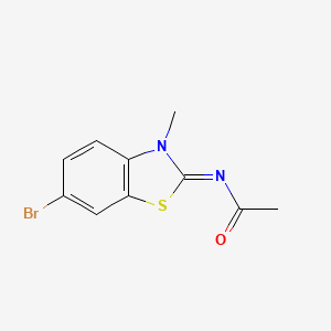 molecular formula C10H9BrN2OS B2906111 N-[(2E)-6-bromo-3-methyl-2,3-dihydro-1,3-benzothiazol-2-ylidene]acetamide CAS No. 313660-09-2