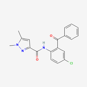 molecular formula C19H16ClN3O2 B2906127 N-(2-benzoyl-4-chlorophenyl)-1,5-dimethyl-1H-pyrazole-3-carboxamide CAS No. 1052551-15-1