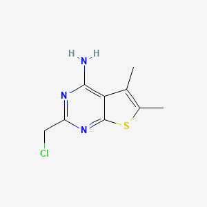 molecular formula C9H10ClN3S B2906128 2-(Chloromethyl)-5,6-dimethylthieno[2,3-d]pyrimidin-4-amine CAS No. 877964-04-0