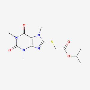 molecular formula C13H18N4O4S B2906148 propan-2-yl 2-[(1,3,7-trimethyl-2,6-dioxo-2,3,6,7-tetrahydro-1H-purin-8-yl)sulfanyl]acetate CAS No. 460725-20-6