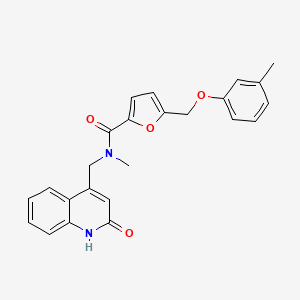 molecular formula C24H22N2O4 B2906151 N-[(2-hydroxyquinolin-4-yl)methyl]-N-methyl-5-[(3-methylphenoxy)methyl]furan-2-carboxamide CAS No. 903853-81-6
