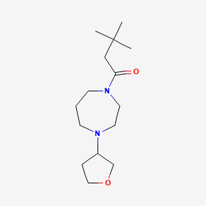 3,3-Dimethyl-1-(4-(tetrahydrofuran-3-yl)-1,4-diazepan-1-yl)butan-1-one
