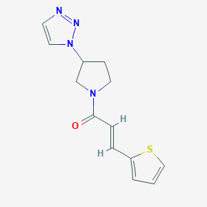 (E)-1-(3-(1H-1,2,3-triazol-1-yl)pyrrolidin-1-yl)-3-(thiophen-2-yl)prop-2-en-1-one