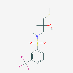 molecular formula C12H16F3NO3S2 B2906209 N-(2-hydroxy-2-methyl-3-(methylthio)propyl)-3-(trifluoromethyl)benzenesulfonamide CAS No. 1396887-94-7