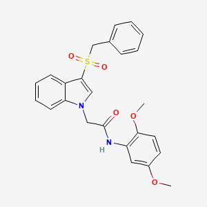 molecular formula C25H24N2O5S B2906216 N-(2,5-dimethoxyphenyl)-2-(3-phenylmethanesulfonyl-1H-indol-1-yl)acetamide CAS No. 878061-55-3