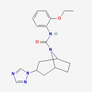 molecular formula C18H23N5O2 B2906217 N-(2-ethoxyphenyl)-3-(1H-1,2,4-triazol-1-yl)-8-azabicyclo[3.2.1]octane-8-carboxamide CAS No. 2309188-75-6