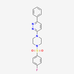 molecular formula C20H19FN4O2S B2906228 3-{4-[(4-Fluorophenyl)sulfonyl]piperazino}-6-phenylpyridazine CAS No. 478077-49-5