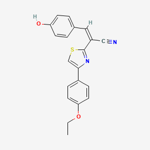molecular formula C20H16N2O2S B2906232 (2Z)-2-[4-(4-ethoxyphenyl)-1,3-thiazol-2-yl]-3-(4-hydroxyphenyl)prop-2-enenitrile CAS No. 476669-43-9