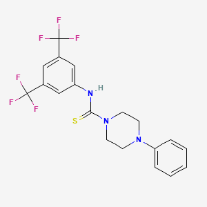 molecular formula C19H17F6N3S B2906234 N-[3,5-bis(trifluoromethyl)phenyl]-4-phenylpiperazine-1-carbothioamide CAS No. 104017-61-0