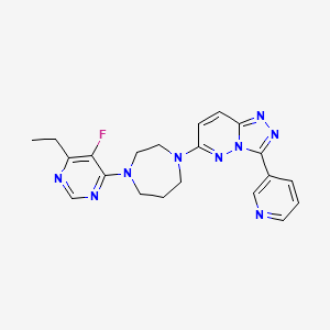 molecular formula C21H22FN9 B2906239 1-(6-Ethyl-5-fluoropyrimidin-4-yl)-4-[3-(pyridin-3-yl)-[1,2,4]triazolo[4,3-b]pyridazin-6-yl]-1,4-diazepane CAS No. 2380191-91-1