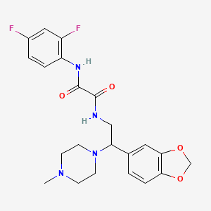 molecular formula C22H24F2N4O4 B2906246 N-[2-(2H-1,3-benzodioxol-5-yl)-2-(4-methylpiperazin-1-yl)ethyl]-N'-(2,4-difluorophenyl)ethanediamide CAS No. 896339-01-8