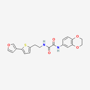molecular formula C20H18N2O5S B2906247 N'-(2,3-dihydro-1,4-benzodioxin-6-yl)-N-{2-[5-(furan-3-yl)thiophen-2-yl]ethyl}ethanediamide CAS No. 2034597-81-2