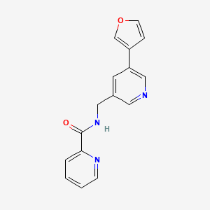 molecular formula C16H13N3O2 B2906284 N-((5-(furan-3-yl)pyridin-3-yl)methyl)picolinamide CAS No. 2034533-68-9