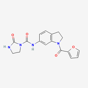 molecular formula C17H16N4O4 B2906305 N-(1-(furan-2-carbonyl)indolin-6-yl)-2-oxoimidazolidine-1-carboxamide CAS No. 1448057-51-9