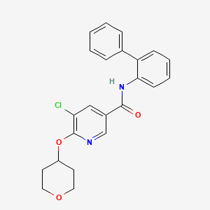 molecular formula C23H21ClN2O3 B2906324 N-{[1,1'-biphenyl]-2-yl}-5-chloro-6-(oxan-4-yloxy)pyridine-3-carboxamide CAS No. 2034615-91-1