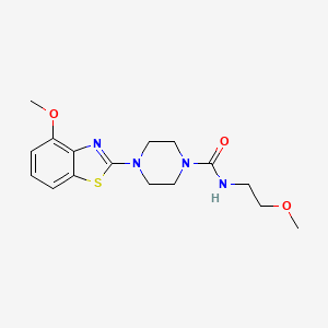 molecular formula C16H22N4O3S B2906368 4-(4-methoxy-1,3-benzothiazol-2-yl)-N-(2-methoxyethyl)piperazine-1-carboxamide CAS No. 1208628-37-8