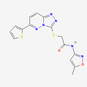 molecular formula C15H12N6O2S2 B2906404 N-(5-methyl-1,2-oxazol-3-yl)-2-{[6-(thiophen-2-yl)-[1,2,4]triazolo[4,3-b]pyridazin-3-yl]sulfanyl}acetamide CAS No. 891101-82-9