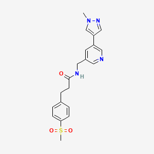 N-((5-(1-methyl-1H-pyrazol-4-yl)pyridin-3-yl)methyl)-3-(4-(methylsulfonyl)phenyl)propanamide