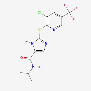 2-((3-Chloro-5-(trifluoromethyl)-2-pyridinyl)sulfanyl)-N-isopropyl-1-methyl-1H-imidazole-5-carboxamide