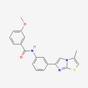 B2906419 3-methoxy-N-(3-(3-methylimidazo[2,1-b]thiazol-6-yl)phenyl)benzamide CAS No. 893982-83-7