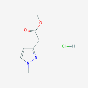 molecular formula C7H11ClN2O2 B2906420 methyl 2-(1-methyl-1H-pyrazol-3-yl)acetate hydrochloride CAS No. 2248318-37-6