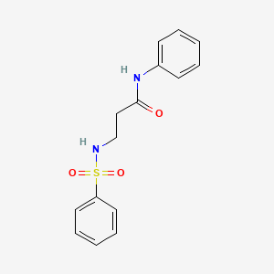molecular formula C15H16N2O3S B2906432 3-BENZENESULFONAMIDO-N-PHENYLPROPANAMIDE CAS No. 881934-10-7