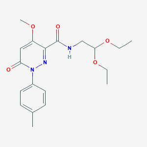 molecular formula C19H25N3O5 B2906452 N-(2,2-diethoxyethyl)-4-methoxy-1-(4-methylphenyl)-6-oxo-1,6-dihydropyridazine-3-carboxamide CAS No. 921517-66-0