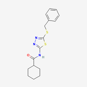 molecular formula C16H19N3OS2 B2906484 N-(5-benzylsulfanyl-1,3,4-thiadiazol-2-yl)cyclohexanecarboxamide CAS No. 393565-61-2