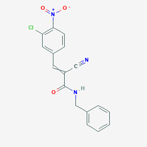 molecular formula C17H12ClN3O3 B2906501 N-benzyl-3-(3-chloro-4-nitrophenyl)-2-cyanoprop-2-enamide CAS No. 1798406-92-4
