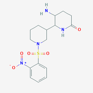 B2906505 5-Amino-6-[1-(2-nitrophenyl)sulfonylpiperidin-3-yl]piperidin-2-one CAS No. 2138575-04-7