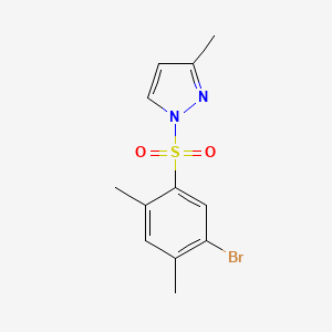 molecular formula C12H13BrN2O2S B2906563 1-(5-bromo-2,4-dimethylbenzenesulfonyl)-3-methyl-1H-pyrazole CAS No. 2249525-37-7