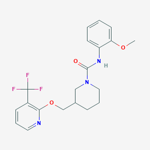 B2906585 N-(2-Methoxyphenyl)-3-[[3-(trifluoromethyl)pyridin-2-yl]oxymethyl]piperidine-1-carboxamide CAS No. 2379974-93-1