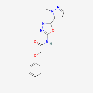 molecular formula C15H15N5O3 B2906595 N-(5-(1-methyl-1H-pyrazol-5-yl)-1,3,4-oxadiazol-2-yl)-2-(p-tolyloxy)acetamide CAS No. 1170536-89-6