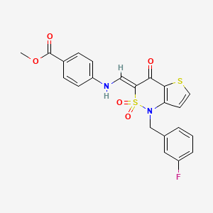 (Z)-methyl 4-(((1-(3-fluorobenzyl)-2,2-dioxido-4-oxo-1H-thieno[3,2-c][1,2]thiazin-3(4H)-ylidene)methyl)amino)benzoate