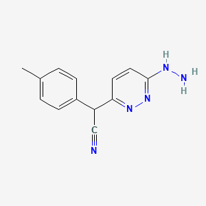 2-(6-Hydrazinylpyridazin-3-yl)-2-(4-methylphenyl)acetonitrile